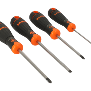 BahcoFit Slotted/Phillips Screwdriver Set with Rubber Grip - 4 Pcs
