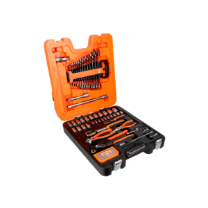 1/4" and 1/2" Square Drive Socket Set with Metric Hex Profile and Combination Wrench/Bit Set/Pliers